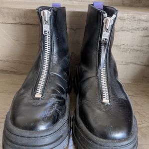 EYTYS, Raven Zip Up Leather Boots, Black Size 7